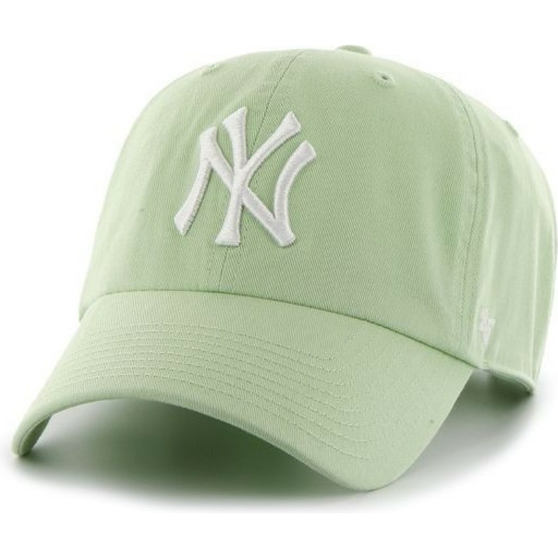 gorra-curva-verde-claro-con-logo-blanco-de-new-york-yankees-mlb-clean-up-de-47-brand