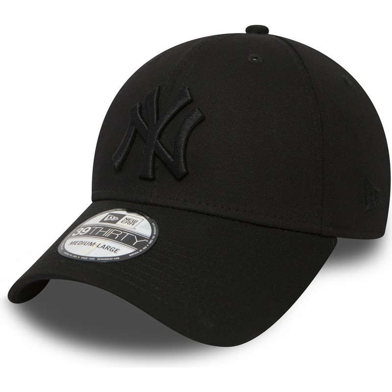 gorra-curva-negra-con-logo-negro-ajustada-39thirty-classic-de-new-york-yankees-mlb-de-new-era