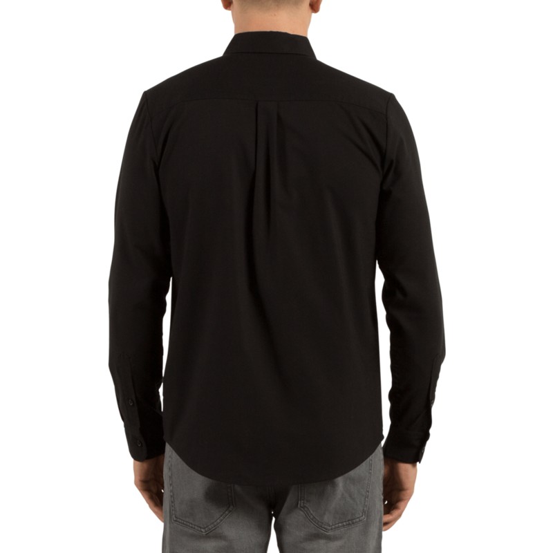 camisa-manga-larga-negra-oxford-stretch-black-de-volcom