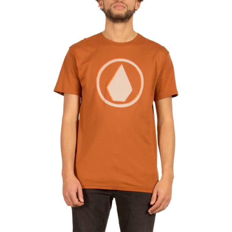 camiseta-manga-corta-marron-burnt-copper-de-volcom