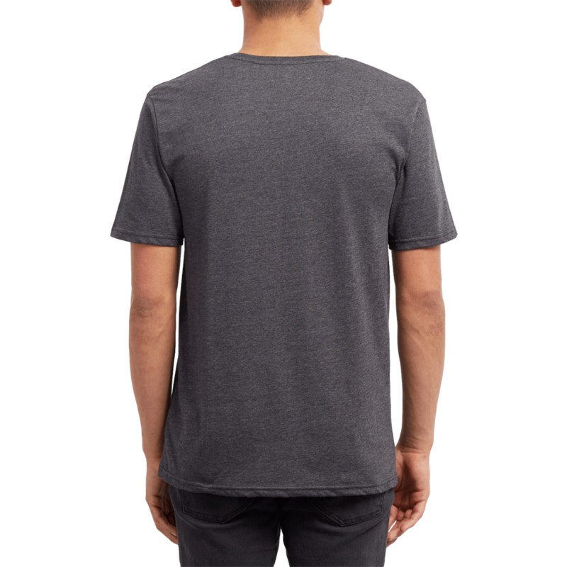 camiseta-manga-corta-negra-con-logo-gris-pinline-stone-heather-black-de-volcom