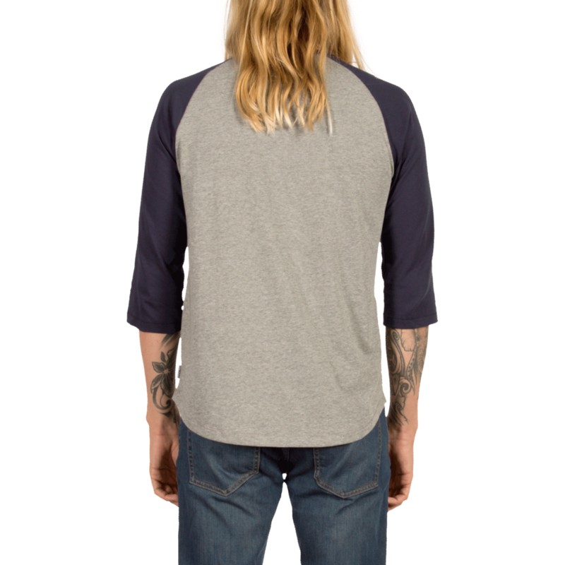 camiseta-manga-3-4-gris-y-azul-marino-swift-indigo-de-volcom