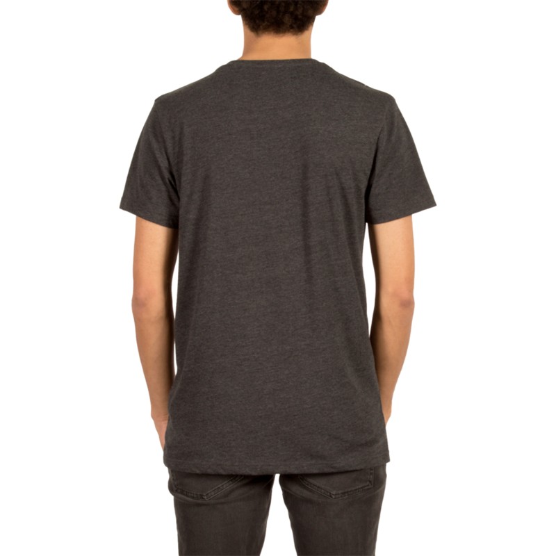 camiseta-manga-corta-negra-pinline-stone-heather-black-de-volcom