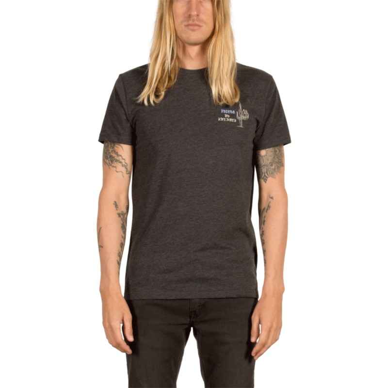 camiseta-manga-corta-negra-mount-vacant-heather-black-de-volcom