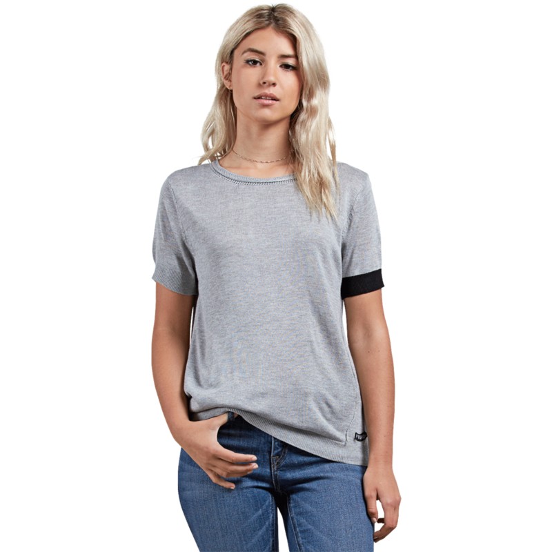 camiseta-manga-corta-gris-simply-stone-heather-grey-de-volcom