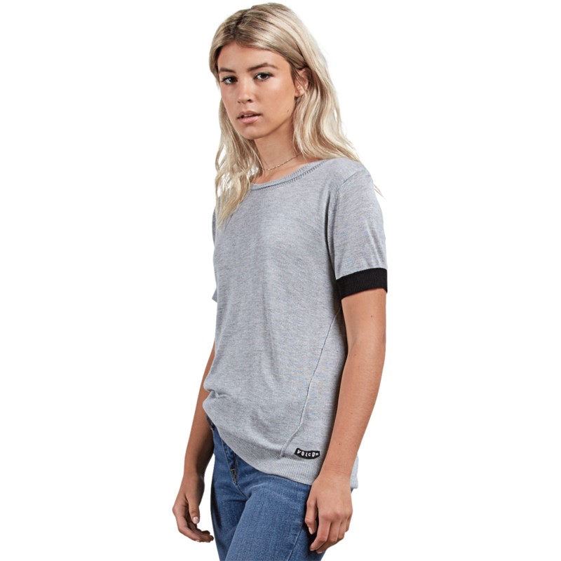 camiseta-manga-corta-gris-simply-stone-heather-grey-de-volcom