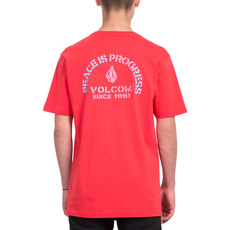 camiseta-manga-corta-roja-peace-is-progess-true-red-de-volcom