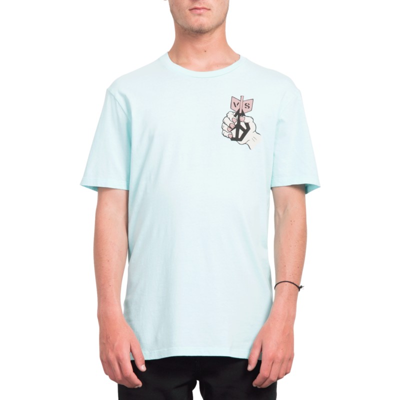 camiseta-manga-corta-azul-check-two-pale-aqua-de-volcom