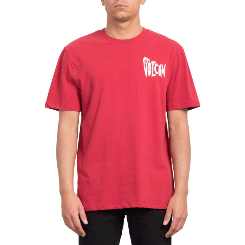 camiseta-manga-corta-roja-volcom-panic-burgundy-heather-de-volcom