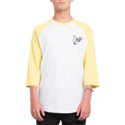 camiseta-manga-3-4-blanca-y-amarilla-winged-peace-yellow-de-volcom