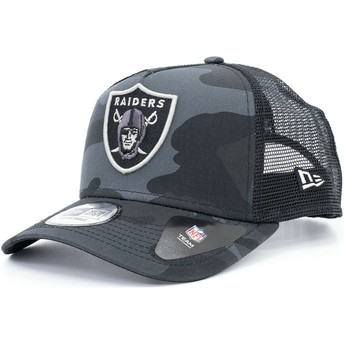 Gorra trucker camuflaje negro Essential Camo A Frame de Oakland Raiders NFL de New Era