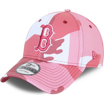 Gorra curva camuflaje rosa ajustable con logo rosa 9FORTY de Boston Red Sox MLB de New Era