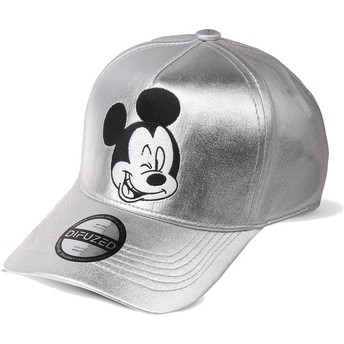 Gorra curva plateada snapback Mickey Mouse Disney de Difuzed
