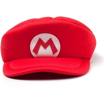 Gorra curva roja ajustada Mario Shaped Super Mario Bros. de Difuzed