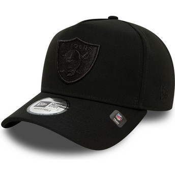 Gorra curva negra snapback con logo negro 9FORTY E Frame de Las Vegas Raiders NFL de New Era