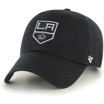 Gorra curva negra de Los Angeles Kings NHL Clean Up de 47 Brand